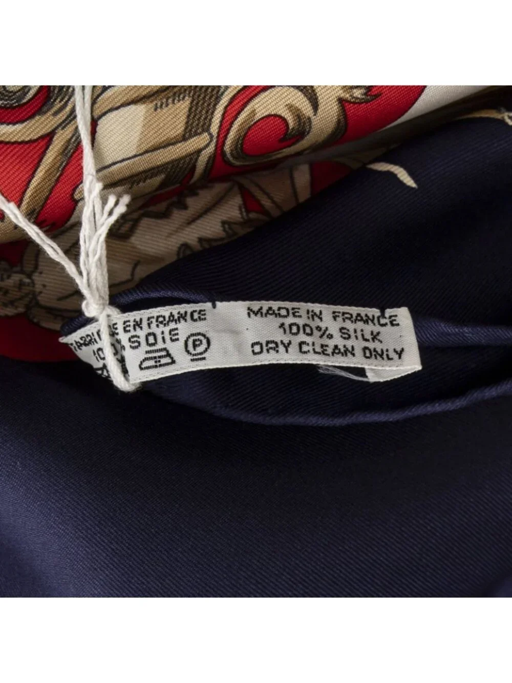 ★SOLD★ Hermes Scarf Navy Red Green Silk - Picture 5 of 5